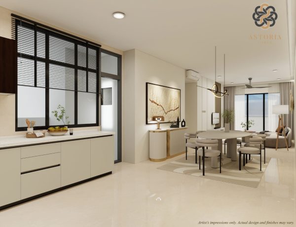 Fully fitted kitchen wardrobe and cabinet system by Signature Kitchen at Astoria Tower, The Logg Luyang, Kota Kinabalu.